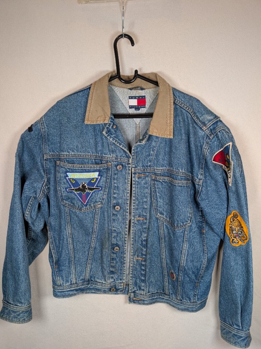 Tommy Jeans Denim Jacket Medium with Military Patches